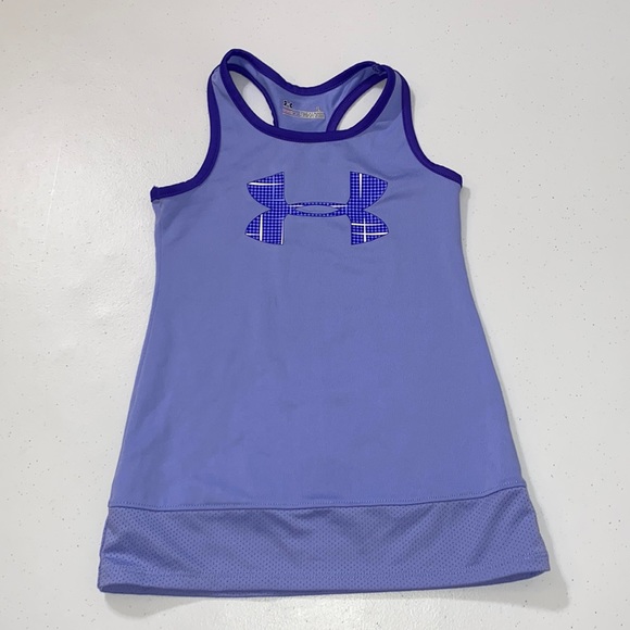 Under Armour UA Toddler Girl Purple Logo Summer Tank Top Size 2t - Picture 1 of 6